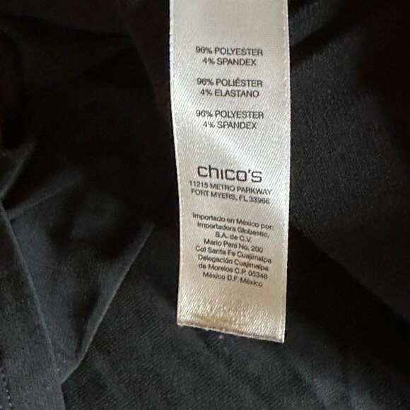 Chicos Tunic‎ Tabitha Top Size XL Black White Stripe Overlay Stretch Boho - Picture 8 of 11
